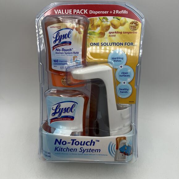 Lysol No-Touch Kitchen System 2 Soap Refills Sparkling Tangerine Discontinued - Picture 4 of 7